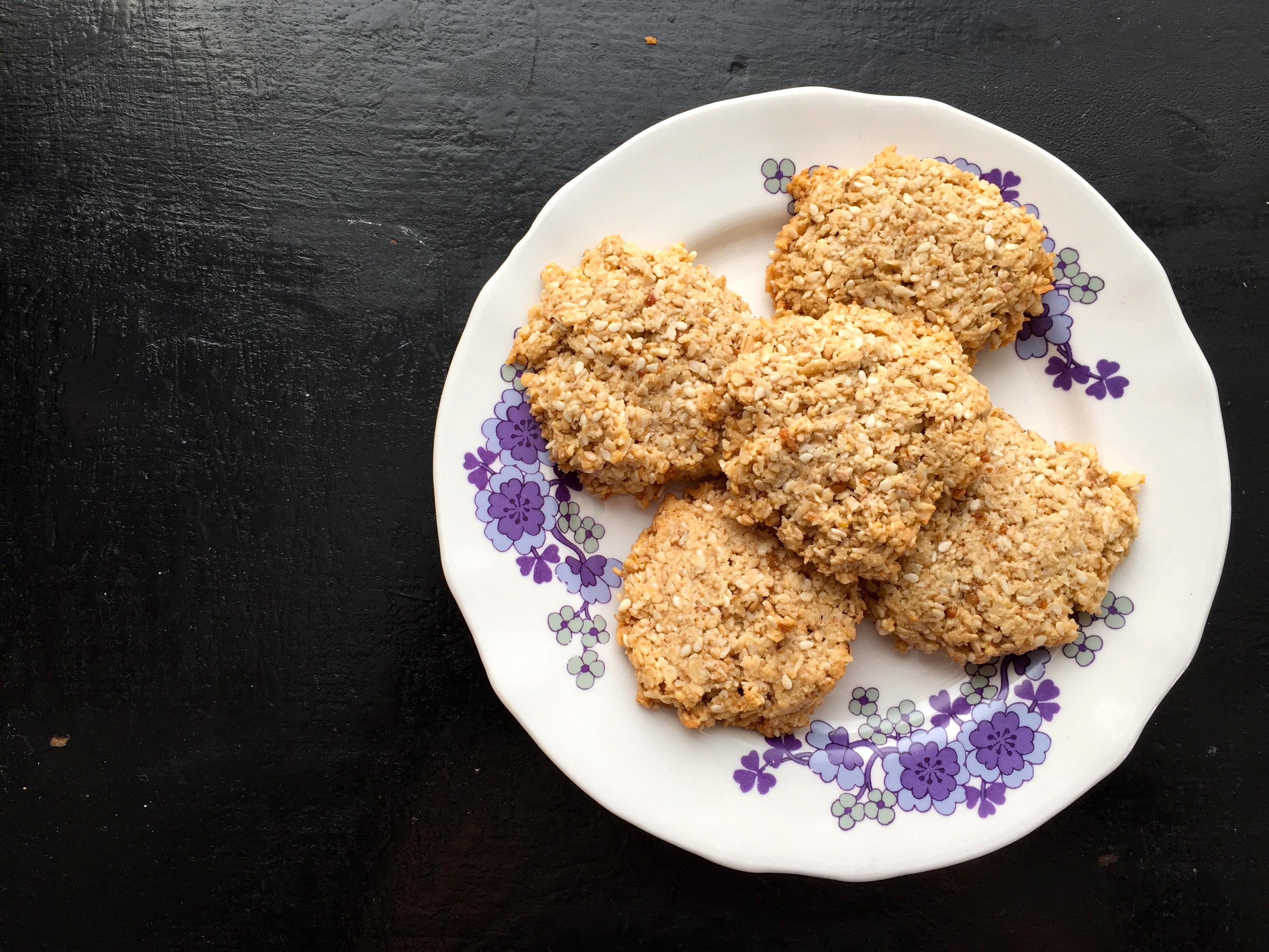 Sesame Coconut Almond Oat Cookies (gluten-free, egg-free) - Eat Simply ...