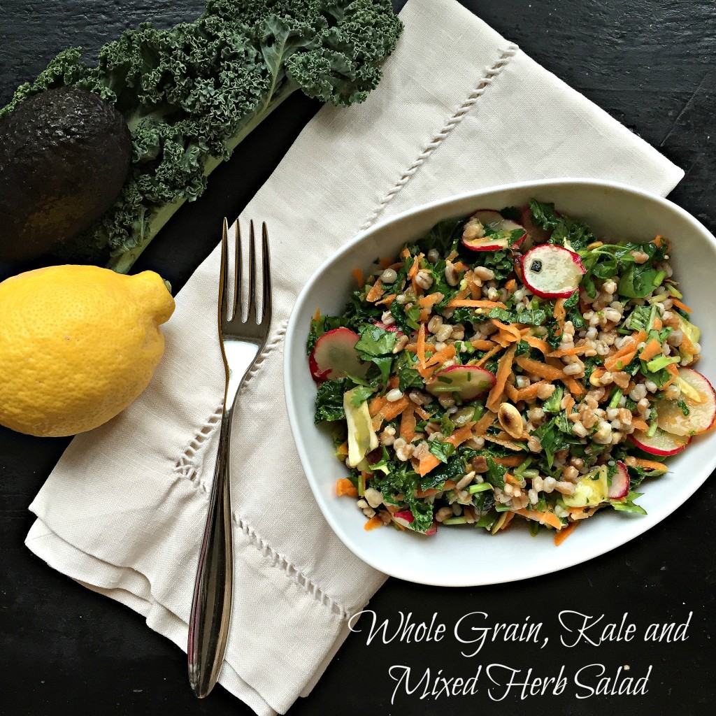 Whole Grain, Kale and Mixed Herb Salad