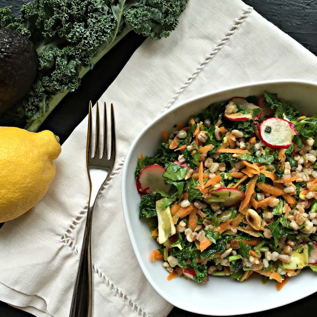 Whole Grain, Kale and Mixed Herb Salad